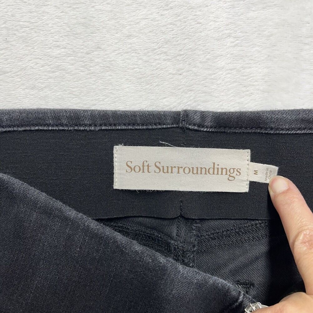 Soft‎ Surroundings Pull On Jeans Womens Medium Stretch Waist Black Wash Cropped - Picture 3 of 8